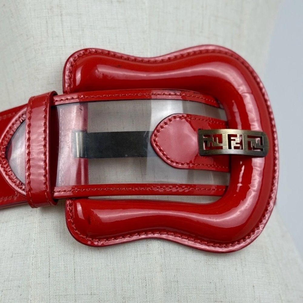 Fendi Red Patent Leather Belt